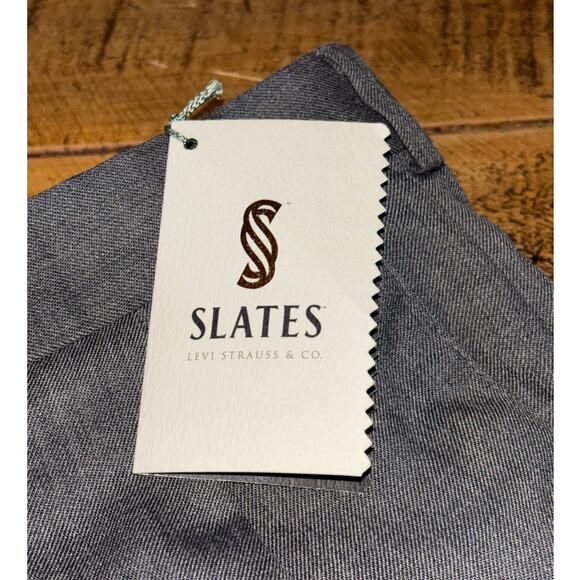 NEW Slates by Levi Strauss Vintage Gray Pleated Cuffed Dress Suit Pants 44x30 - Picture 3 of 9